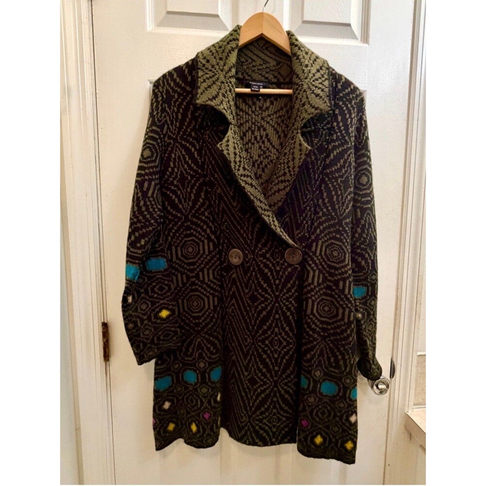 Alison Sheri shawl-collar patterned cardigan sweater